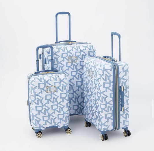 DKNY Blue Monogram Suitcase