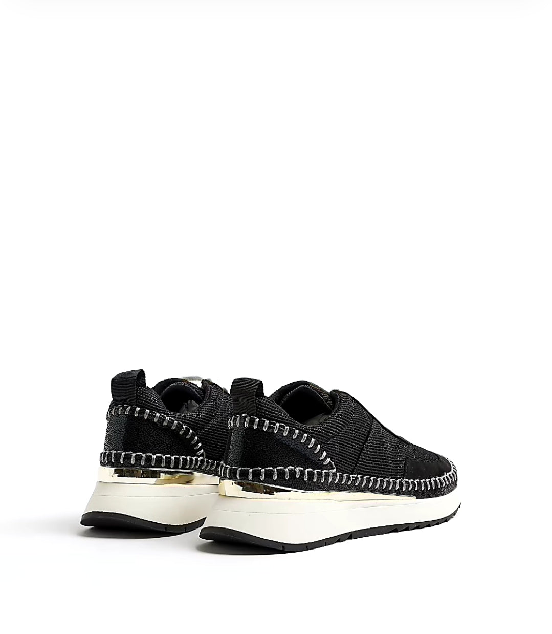 Riverisland Black Stitch Sneakers