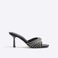 Riverislana Black Mid Heel Mule