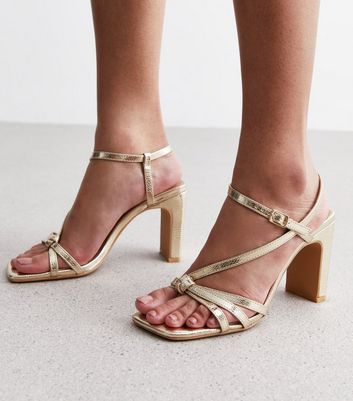 Newlook Gold Slender Heel Sandals