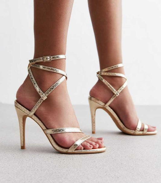 Newlook Gold Strappy Heel