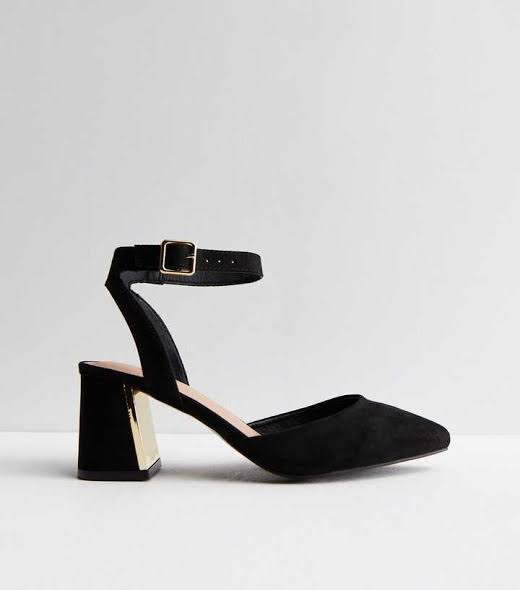 Newlook Black Mid Heel Court Shoe