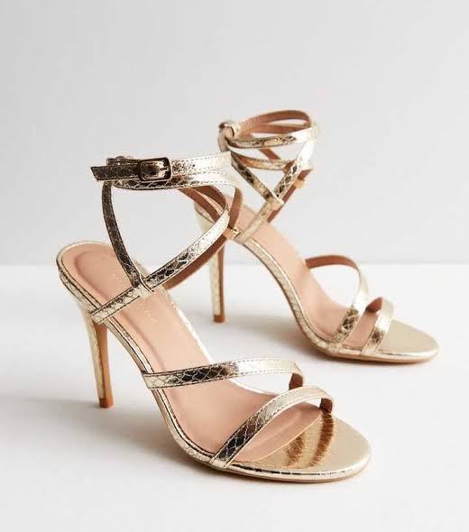Newlook Gold Strappy Heel