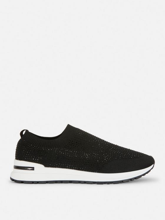 Primark Black Embellished Plimsoll