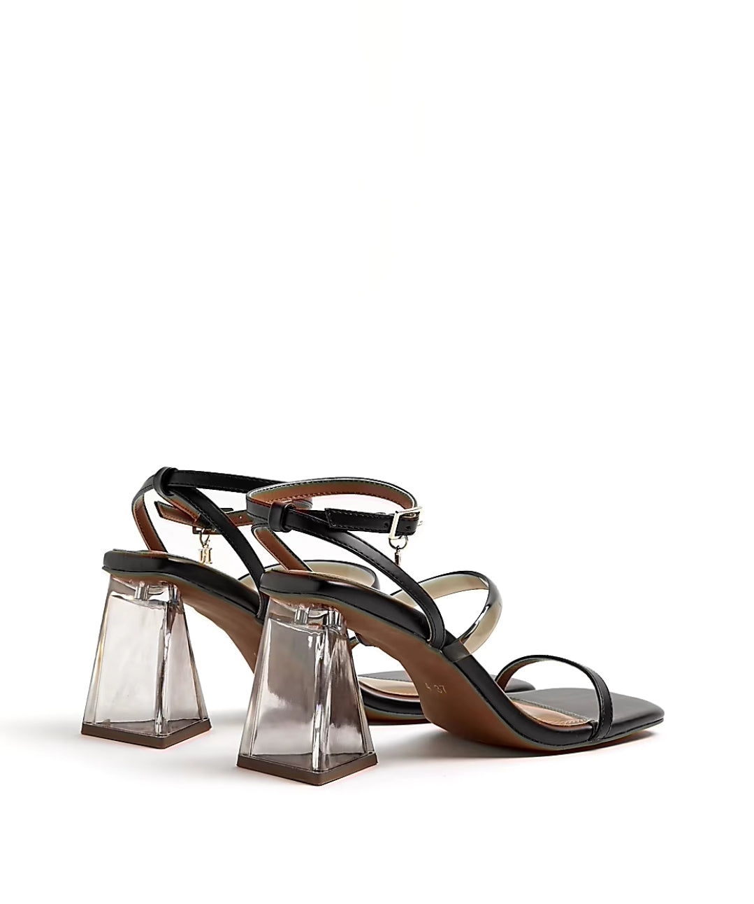 Riverisland Black Perspex Strap Heel