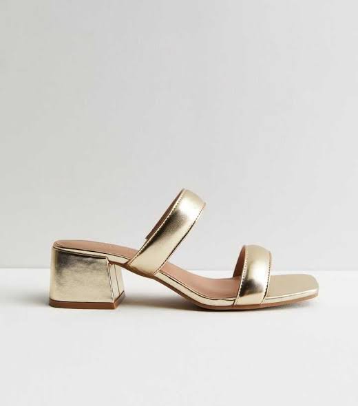 Newlook Gold Low Heel Mule