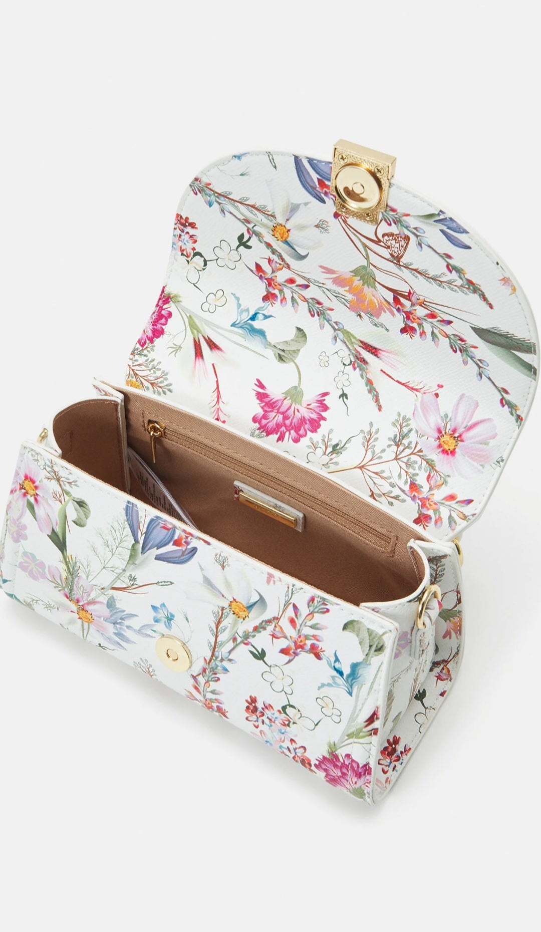 Aldo White Floral Side Bag