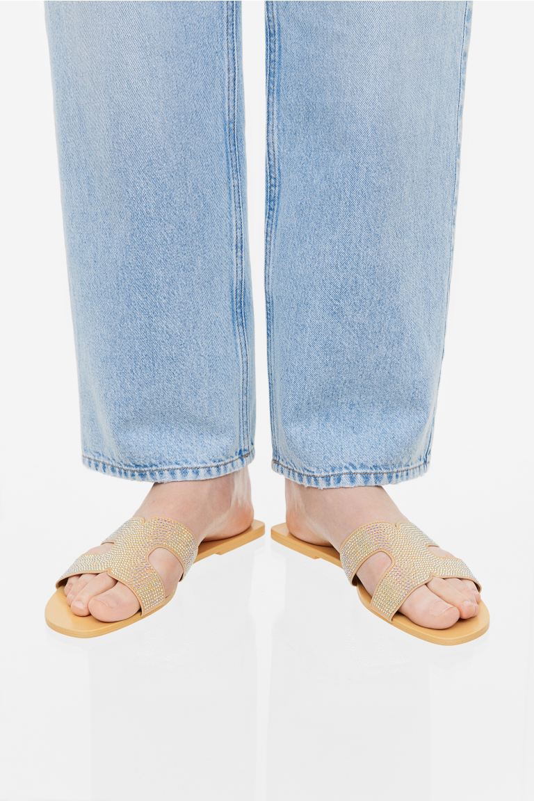 H&M Nude Embeliished Slippers