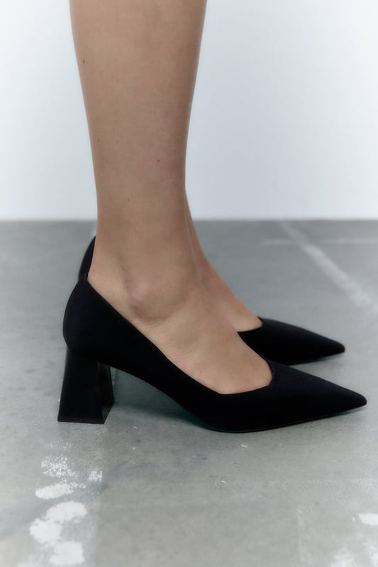 Zara Black Court Shoe