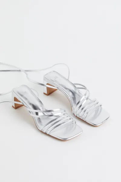 H&M Silver Low Heel Sandals
