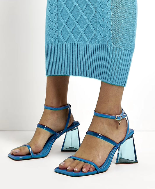 Riverisland Blue Perspex Strap Heel