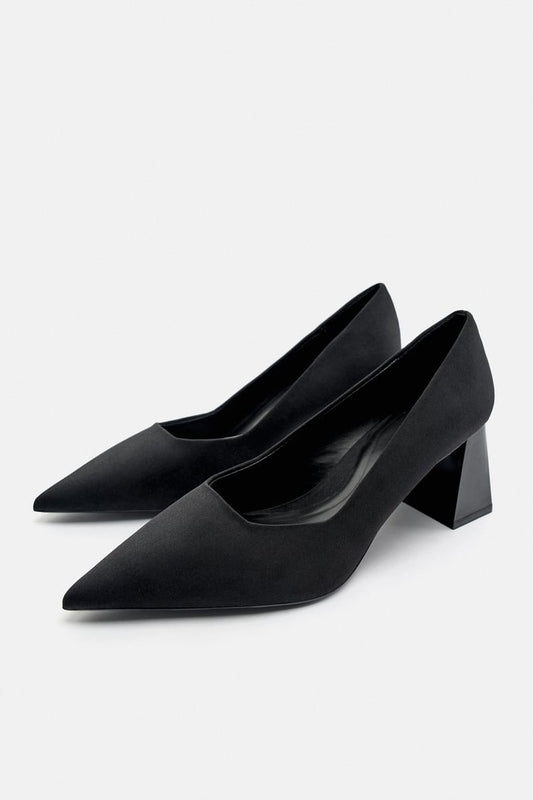Zara Black Court Shoe
