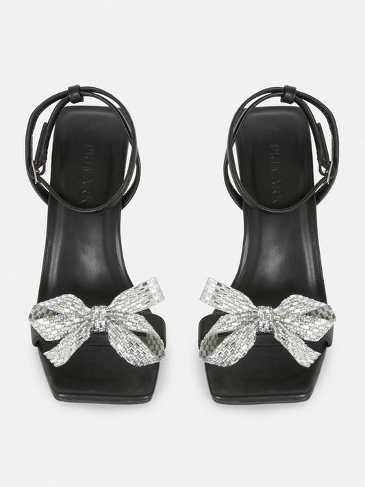 Primark Black Embellished Bow Sandals