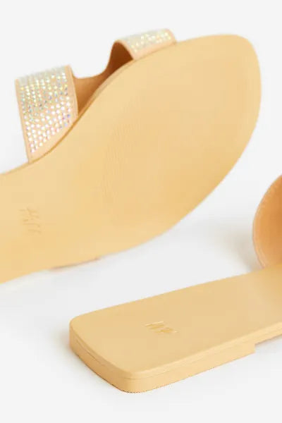 H&M Nude Embeliished Slippers