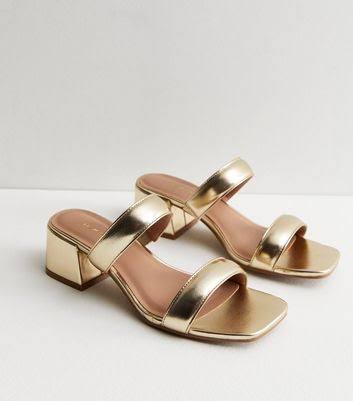 Newlook Gold Low Heel Mule