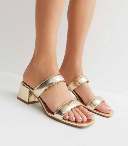 Newlook Gold Low Heel Mule