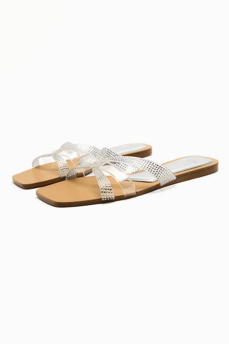 Zara Perspex Strap Slippers