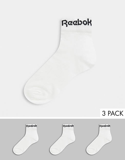 Reebok White Ankle 3 Pack Sock