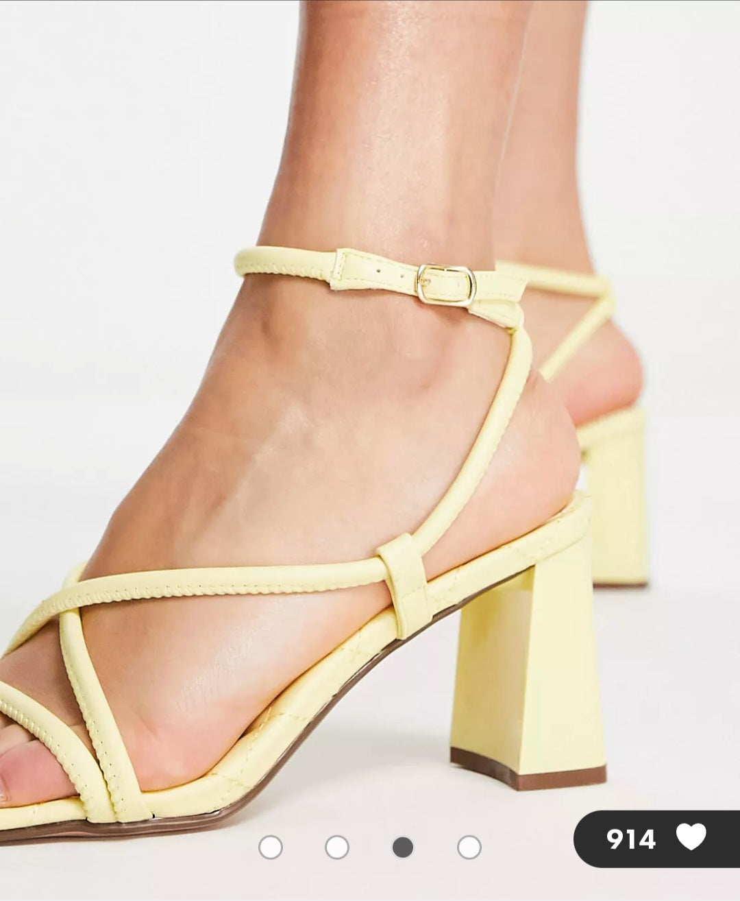 Riverisland Yellow Strappy Block Heel